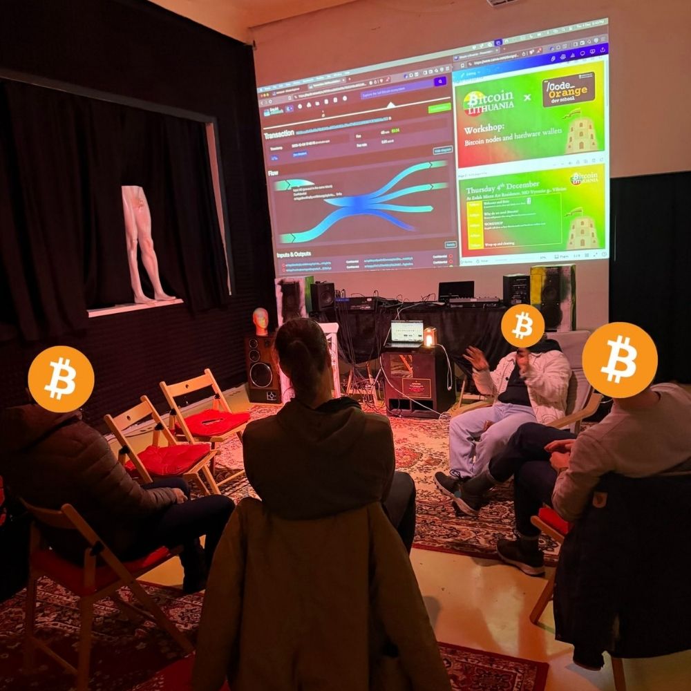 Bitcoin dirbtuvės ir pristatymas ekrane